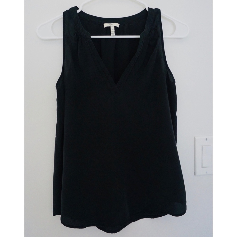 Joie Black V neck silk tank